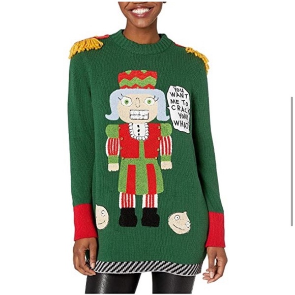 21. Dubgee Whoopi Goldberg Nutcracker Holiday Christmas Sweater NWT - Picture 4 of 16